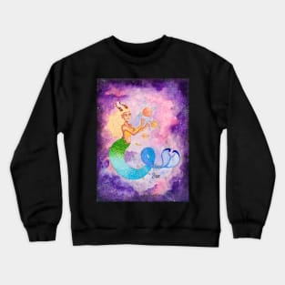 Capricorn Astrological Sign Space Portrait Crewneck Sweatshirt